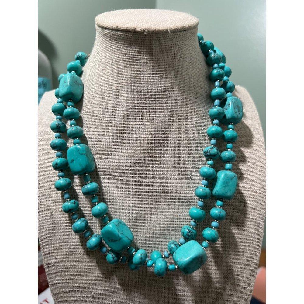 Premier Design Glass Bead Double Strand Necklace -- 18"